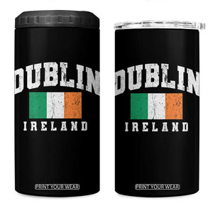 Dublin Ireland Flag Irish Retro Throwback Sports Design 4 in 1 Can Cooler Tumbler TS11 One Size: 16 oz Black Print Your Wear