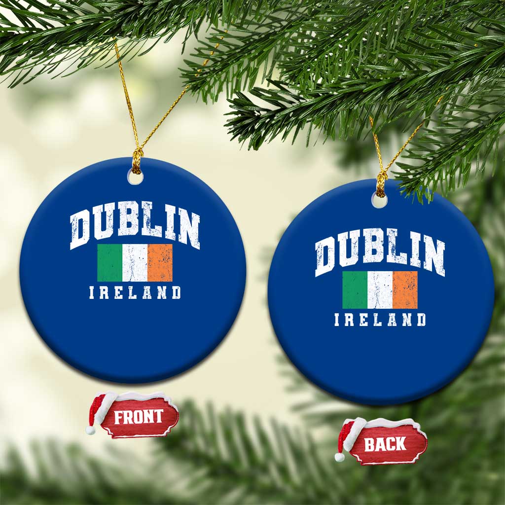 Dublin Ireland Flag Irish Retro Throwback Sports Design Ceramic Ornament TS11 1pc Blue Print Your Wear