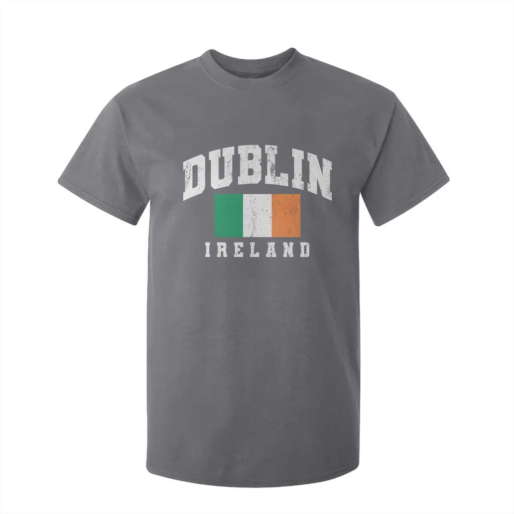 Dublin Ireland Flag Irish Retro Throwback Sports Design T Shirt For Kid TS11 Charcoal Print Your Wear