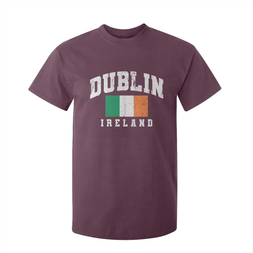 Dublin Ireland Flag Irish Retro Throwback Sports Design T Shirt For Kid TS11 Maroon Print Your Wear