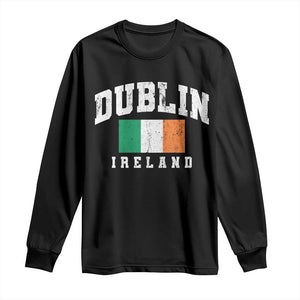 Dublin Ireland Flag Irish Retro Throwback Sports Design Long Sleeve Shirt TS11 Black Print Your Wear