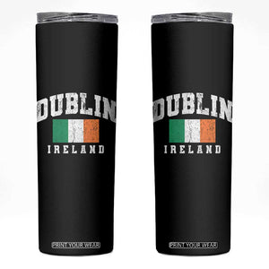 Dublin Ireland Flag Irish Retro Throwback Sports Design Skinny Tumbler TS11 Black Print Your Wear