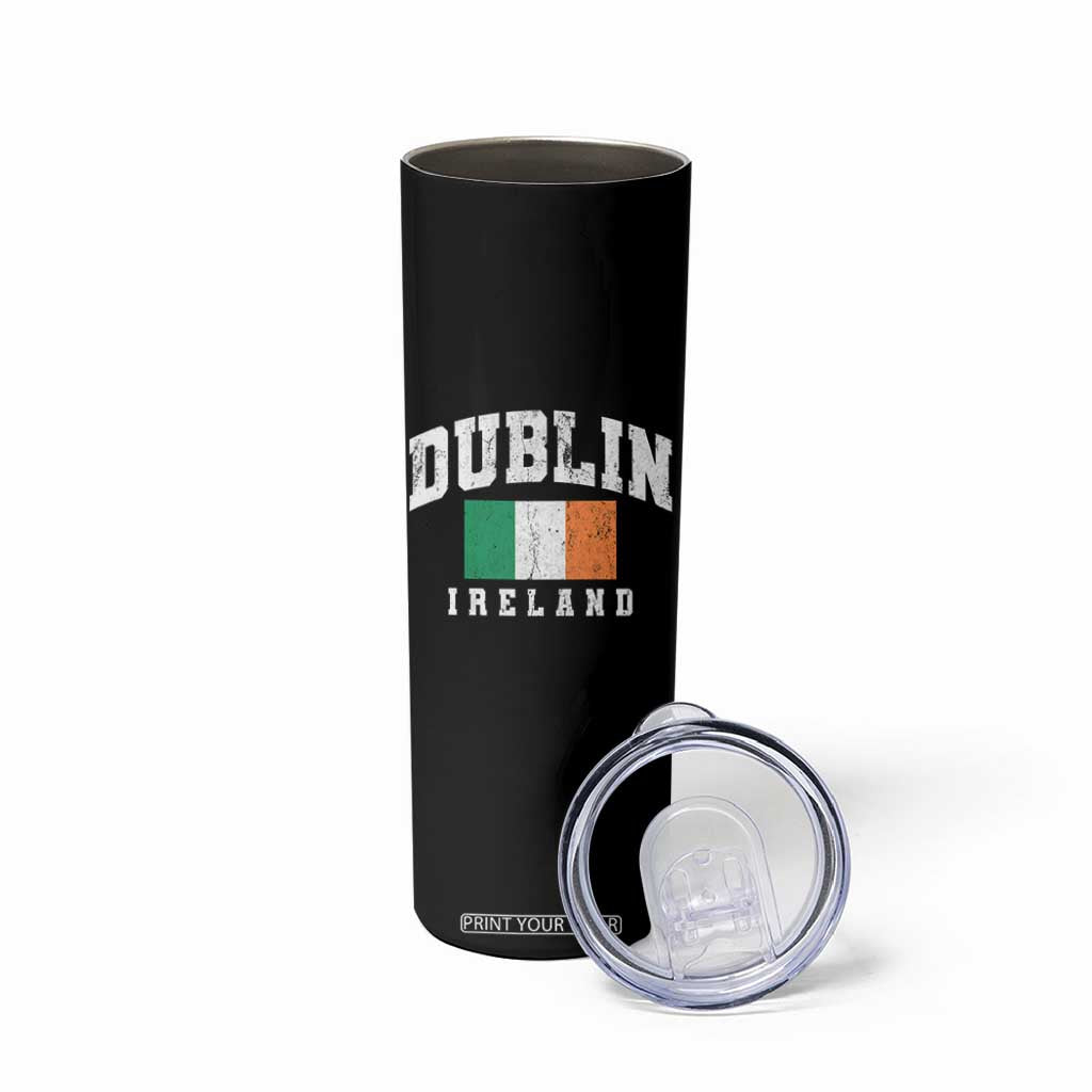 Dublin Ireland Flag Irish Retro Throwback Sports Design Skinny Tumbler TS11 Print Your Wear