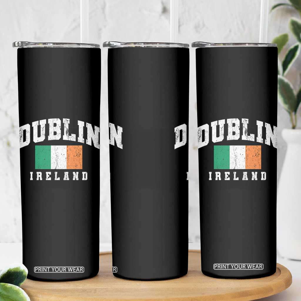 Dublin Ireland Flag Irish Retro Throwback Sports Design Skinny Tumbler TS11 Print Your Wear