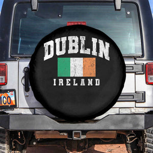 Dublin Ireland Flag Irish Retro Throwback Sports Design Spare Tire Cover TS11 No hole Black Print Your Wear