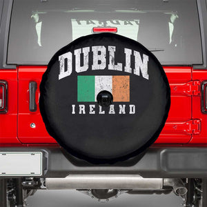 Dublin Ireland Flag Irish Retro Throwback Sports Design Spare Tire Cover TS11 Black Print Your Wear