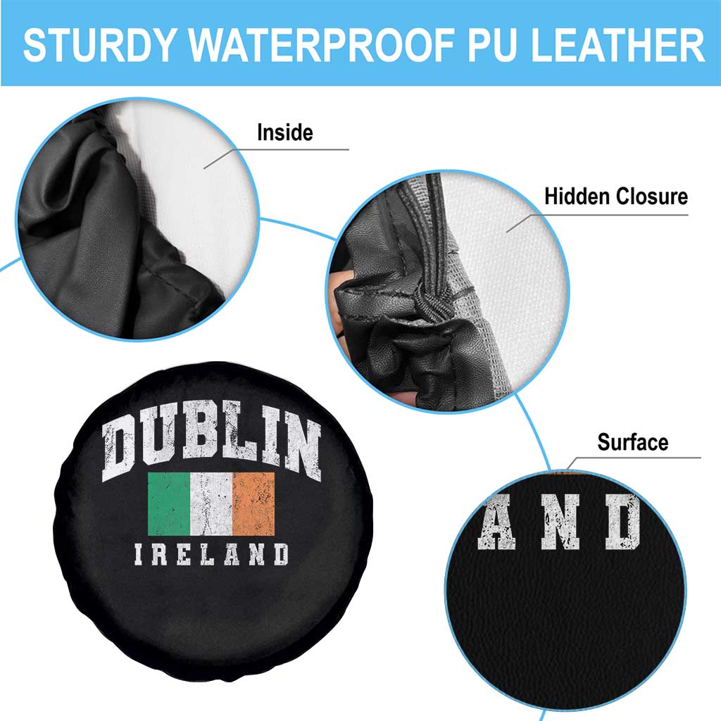Dublin Ireland Flag Irish Retro Throwback Sports Design Spare Tire Cover TS11 Print Your Wear