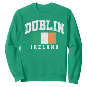 Dublin Ireland Flag Irish Retro Throwback Sports Design Sweatshirt TS11 Irish Green Print Your Wear