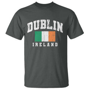 Dublin Ireland Flag Irish Retro Throwback Sports Design T Shirt TS11 Dark Heather Print Your Wear