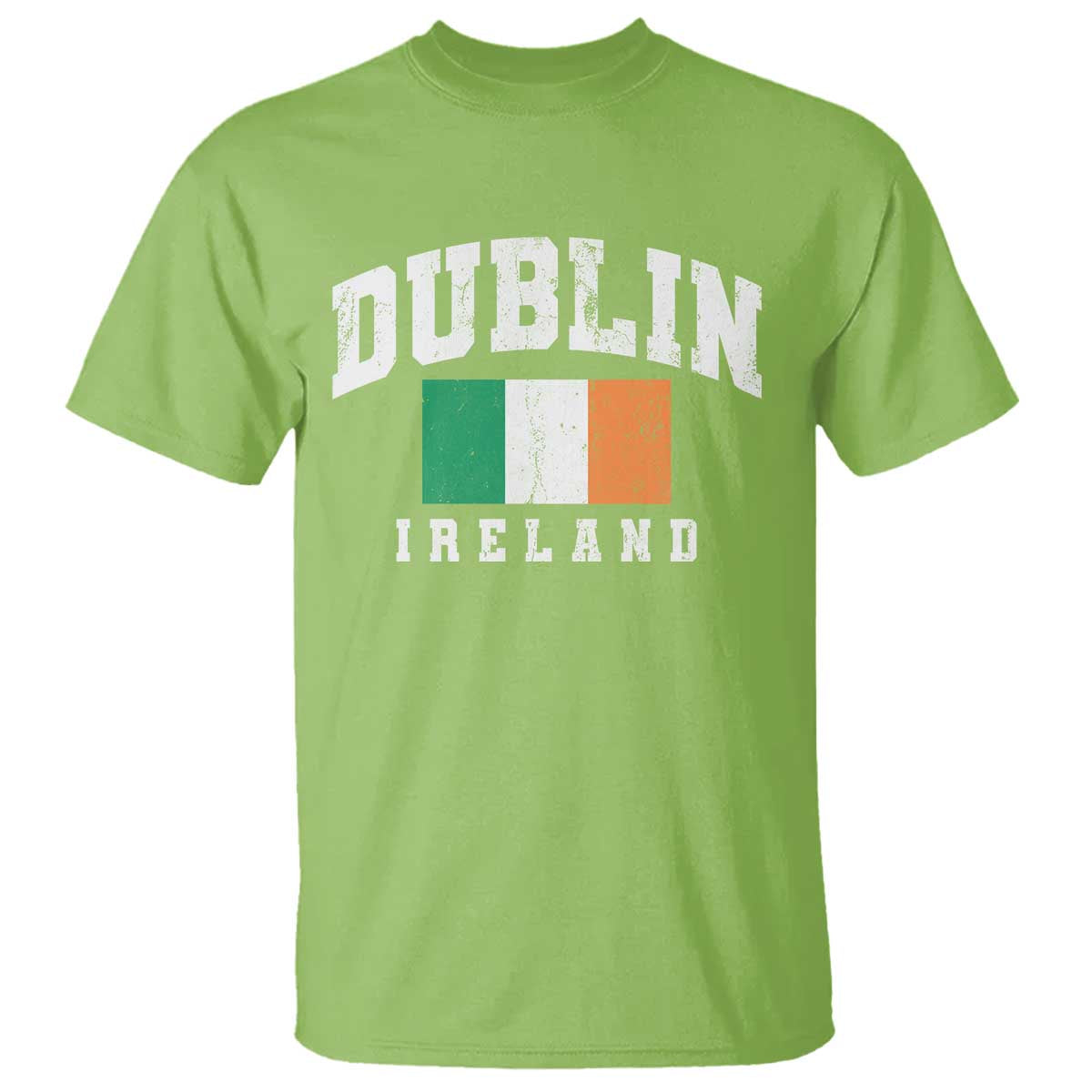 Dublin Ireland Flag Irish Retro Throwback Sports Design T Shirt TS11 Lime Print Your Wear