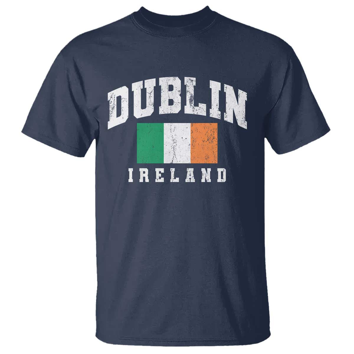 Dublin Ireland Flag Irish Retro Throwback Sports Design T Shirt TS11 Navy Print Your Wear