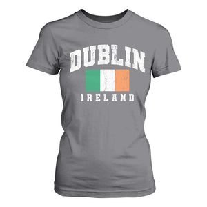 Dublin Ireland Flag Irish Retro Throwback Sports Design T Shirt For Women TS11 Charcoal Print Your Wear