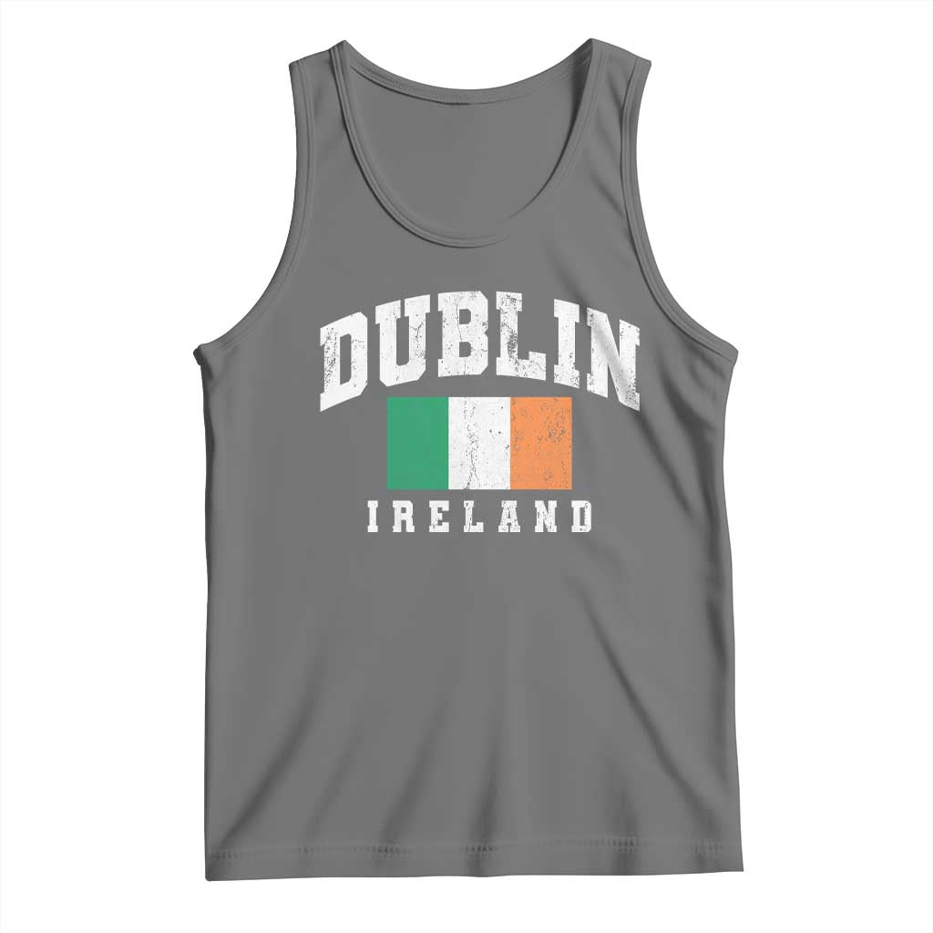 Dublin Ireland Flag Irish Retro Throwback Sports Design Tank Top TS11 Black Heather Print Your Wear
