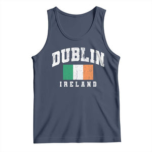 Dublin Ireland Flag Irish Retro Throwback Sports Design Tank Top TS11 Navy Print Your Wear