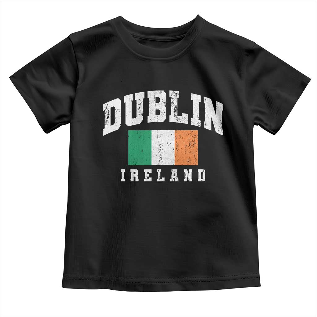 Dublin Ireland Flag Irish Retro Throwback Sports Design Toddler T Shirt TS11 Black Print Your Wear