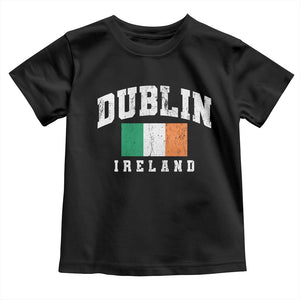 Dublin Ireland Flag Irish Retro Throwback Sports Design Toddler T Shirt TS11 Black Print Your Wear