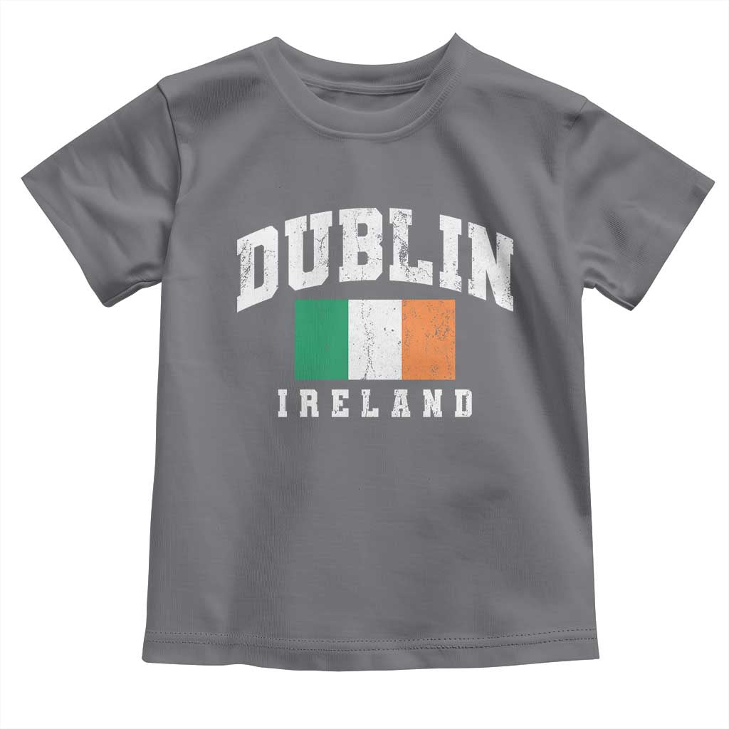 Dublin Ireland Flag Irish Retro Throwback Sports Design Toddler T Shirt TS11 Charcoal Print Your Wear