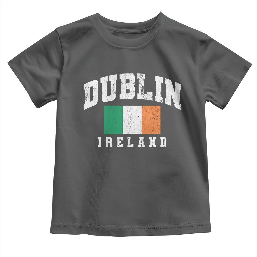 Dublin Ireland Flag Irish Retro Throwback Sports Design Toddler T Shirt TS11 Dark Heather Print Your Wear