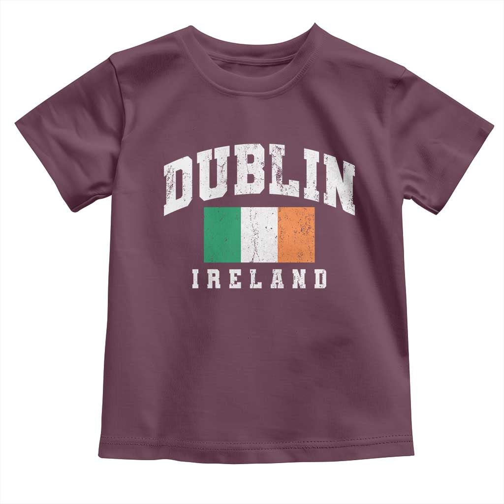 Dublin Ireland Flag Irish Retro Throwback Sports Design Toddler T Shirt TS11 Maroon Print Your Wear