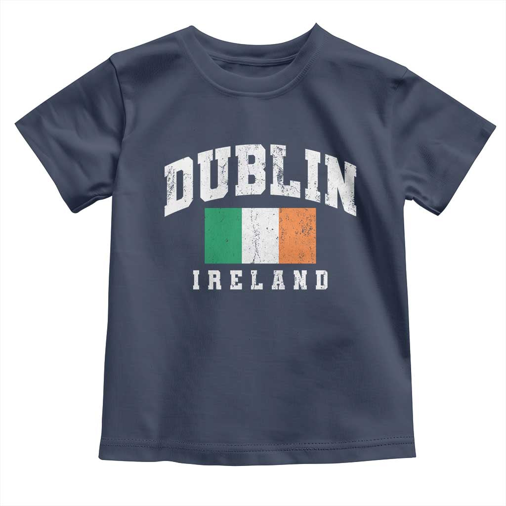 Dublin Ireland Flag Irish Retro Throwback Sports Design Toddler T Shirt TS11 Navy Print Your Wear