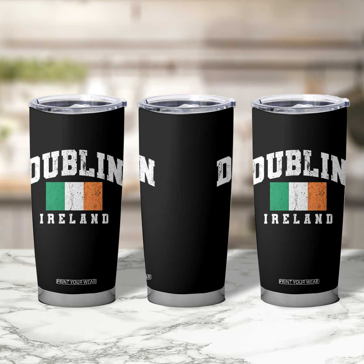 Dublin Ireland Flag Irish Retro Throwback Sports Design Tumbler Cup TS11 Print Your Wear