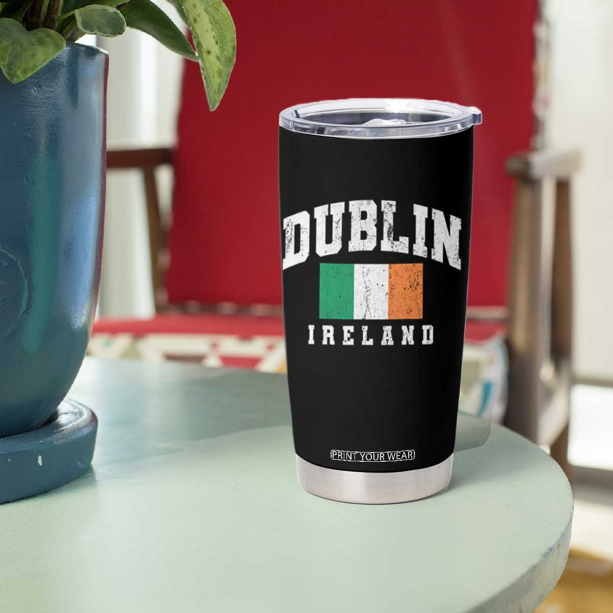 Dublin Ireland Flag Irish Retro Throwback Sports Design Tumbler Cup TS11 Print Your Wear