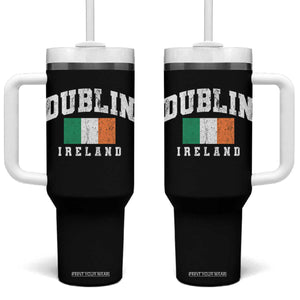 Dublin Ireland Flag Irish Retro Throwback Sports Design Tumbler With Handle TS11 One Size: 40 oz Black Print Your Wear