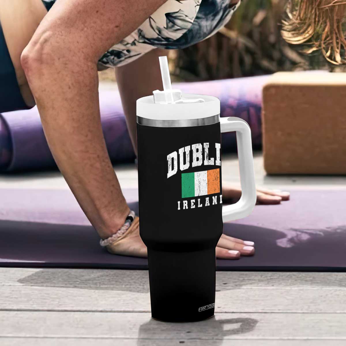 Dublin Ireland Flag Irish Retro Throwback Sports Design Tumbler With Handle TS11 Print Your Wear