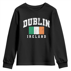 Dublin Ireland Flag Irish Retro Throwback Sports Design Youth Sweatshirt TS11 Black Print Your Wear