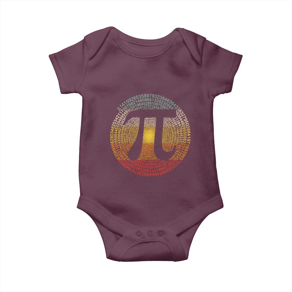 Pi Day Baby Onesie - 3,14 Pi Number Retro Symbol - Math Science TS11 Maroon Print Your Wear