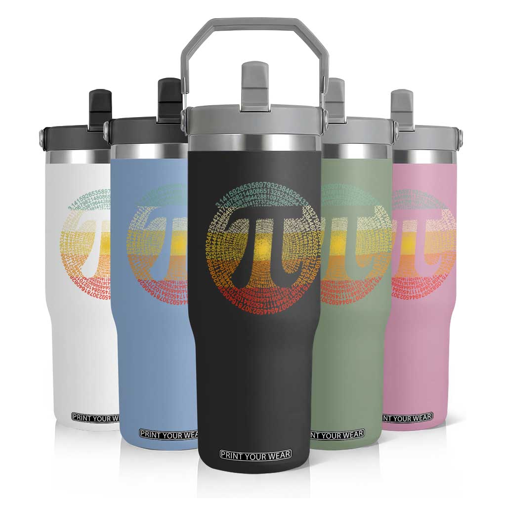 Pi Day Flip Straw Tumbler 3,14 Pi Number Retro Symbol Math Science TS11 Print Your Wear
