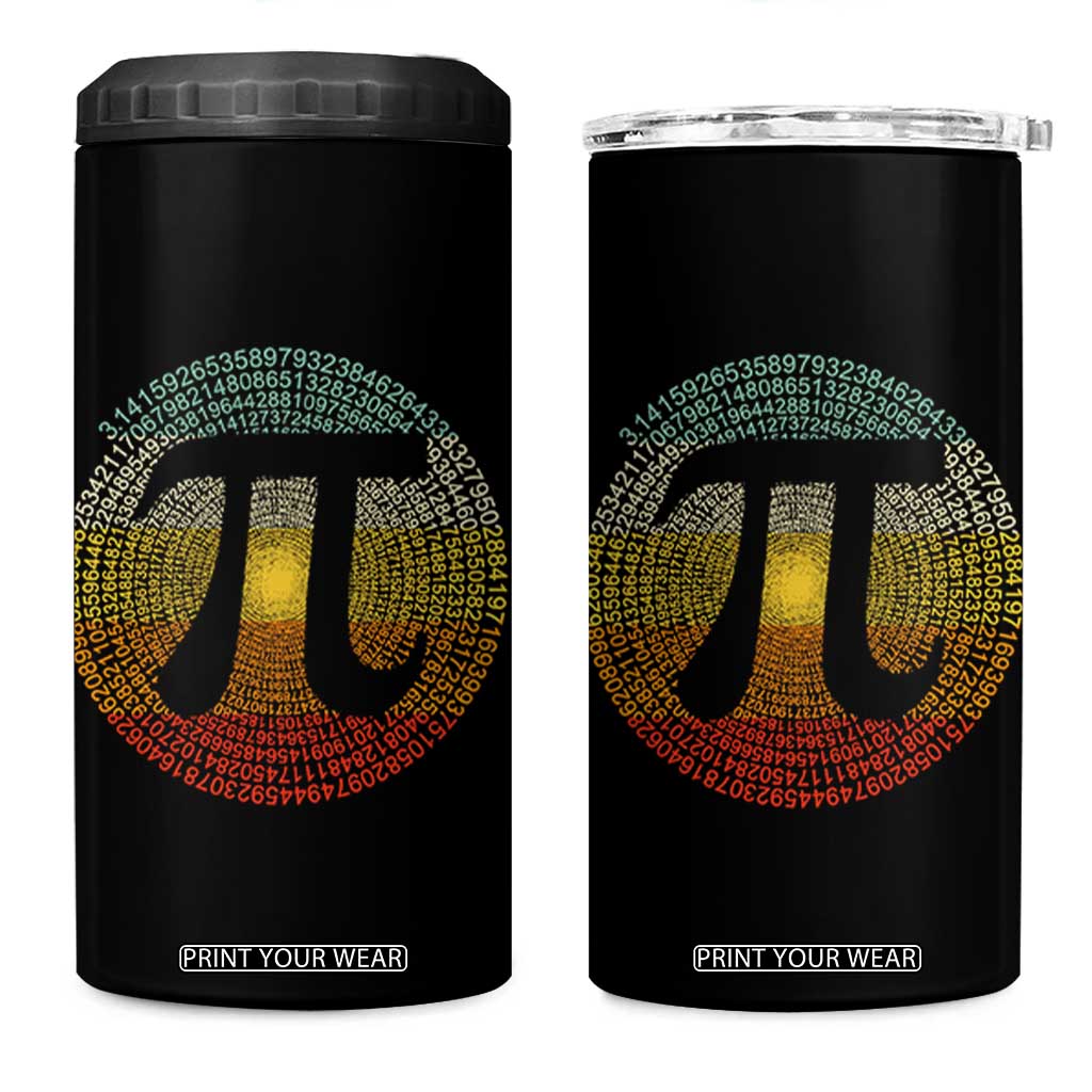 Pi Day 4 in 1 Can Cooler Tumbler 3,14 Pi Number Retro Symbol Math Science TS11 One Size: 16 oz Black Print Your Wear