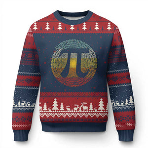 Pi Day Ugly Christmas Sweater 3,14 Pi Number Retro Symbol Math Science TS11 Navy Red Print Your Wear