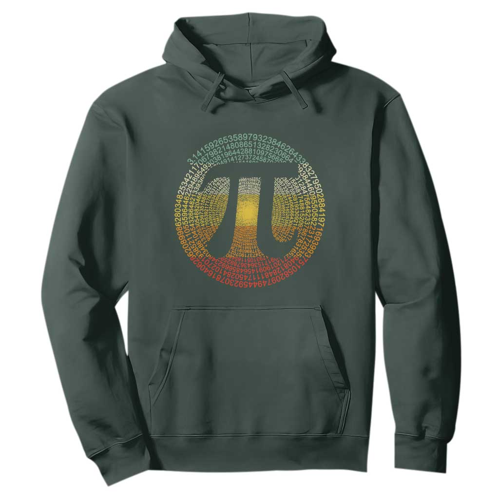Pi Day Hoodie 3,14 Pi Number Retro Symbol Math Science TS11 Dark Forest Green Print Your Wear