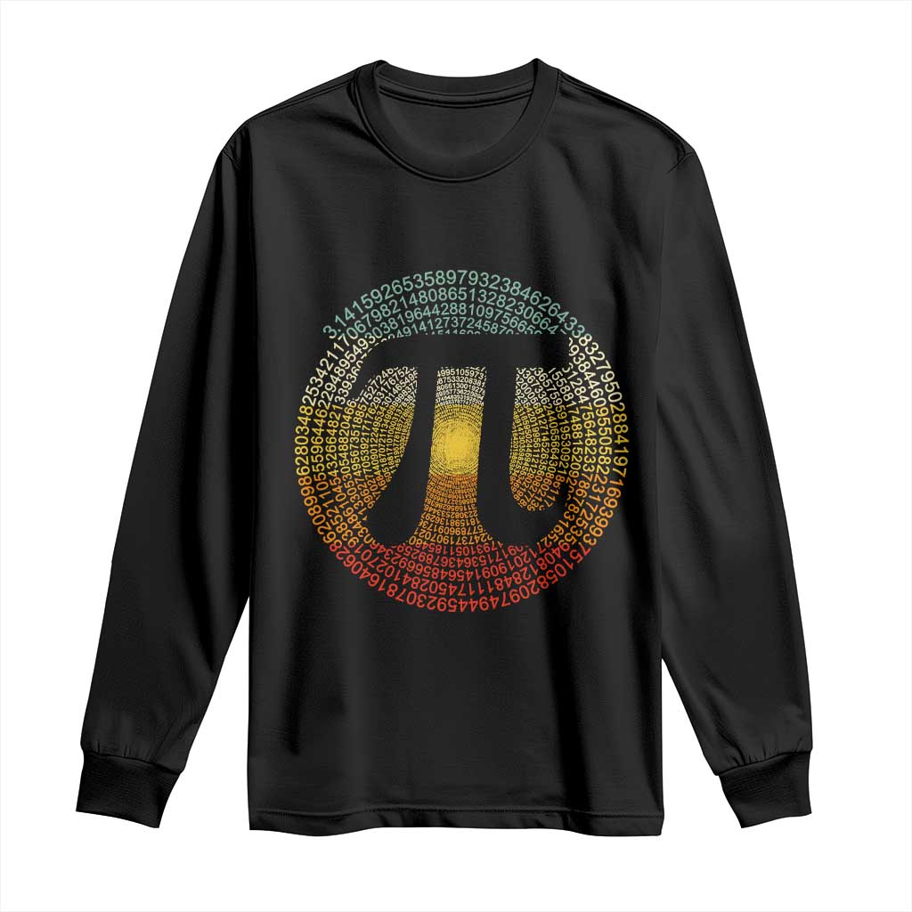 Pi Day Long Sleeve Shirt 3,14 Pi Number Retro Symbol Math Science TS11 Black Print Your Wear