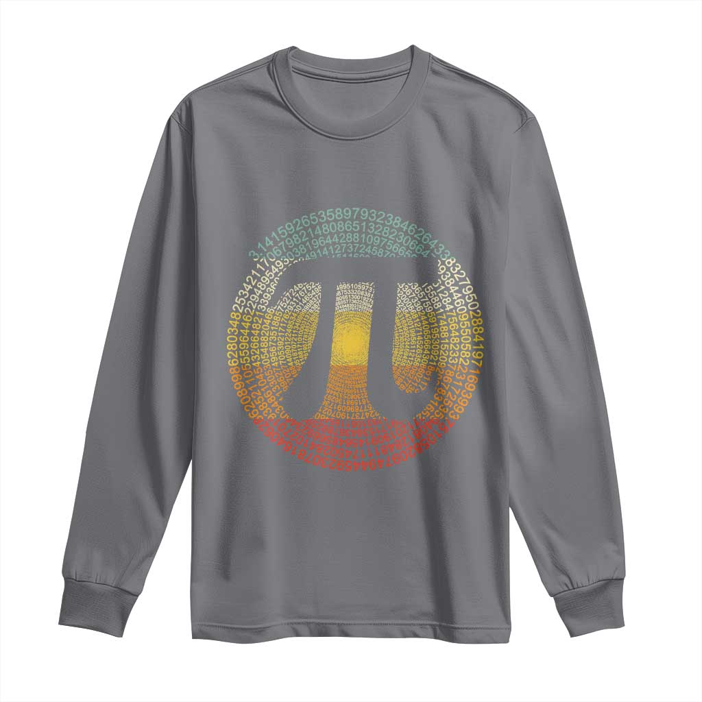 Pi Day Long Sleeve Shirt 3,14 Pi Number Retro Symbol Math Science TS11 Charcoal Print Your Wear