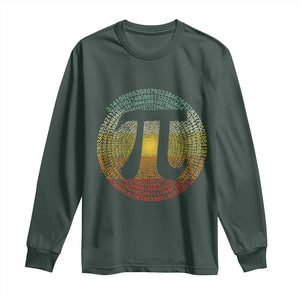 Pi Day Long Sleeve Shirt 3,14 Pi Number Retro Symbol Math Science TS11 Dark Forest Green Print Your Wear