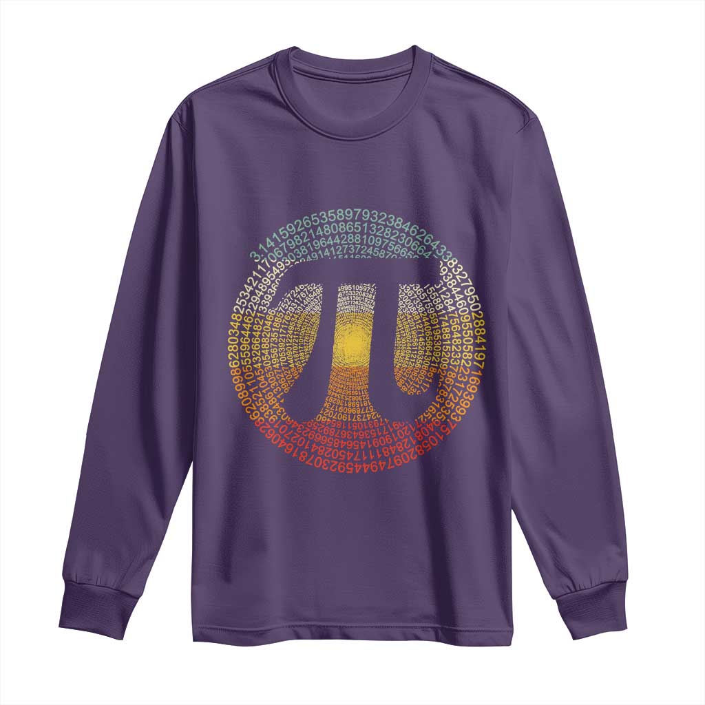 Pi Day Long Sleeve Shirt 3,14 Pi Number Retro Symbol Math Science TS11 Purple Print Your Wear