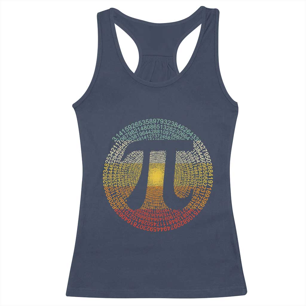 Pi Day Racerback Tank Top 3,14 Pi Number Retro Symbol Math Science TS11 Navy Print Your Wear