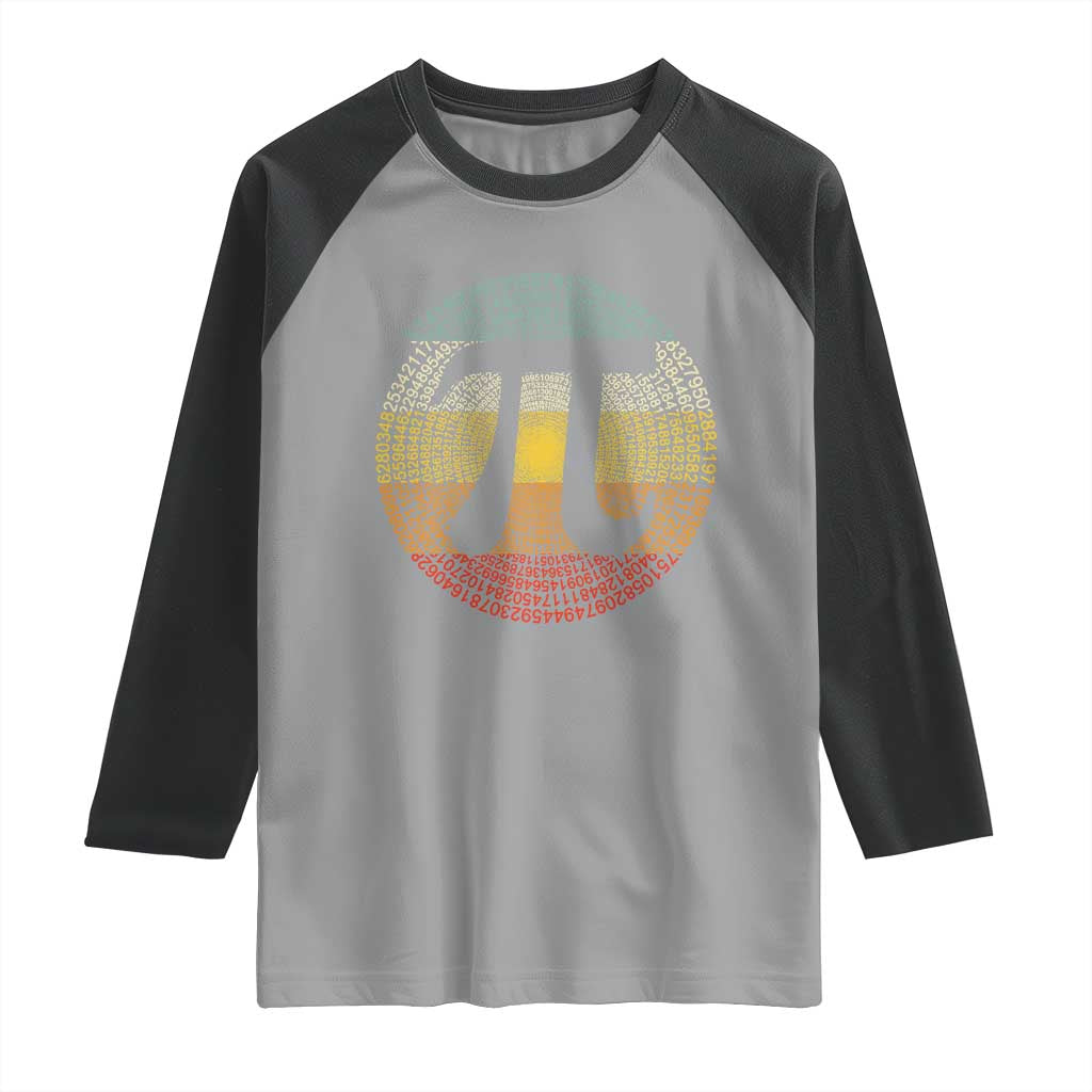 Pi Day Raglan Shirt 3,14 Pi Number Retro Symbol Math Science TS11 Sport Gray Black Print Your Wear
