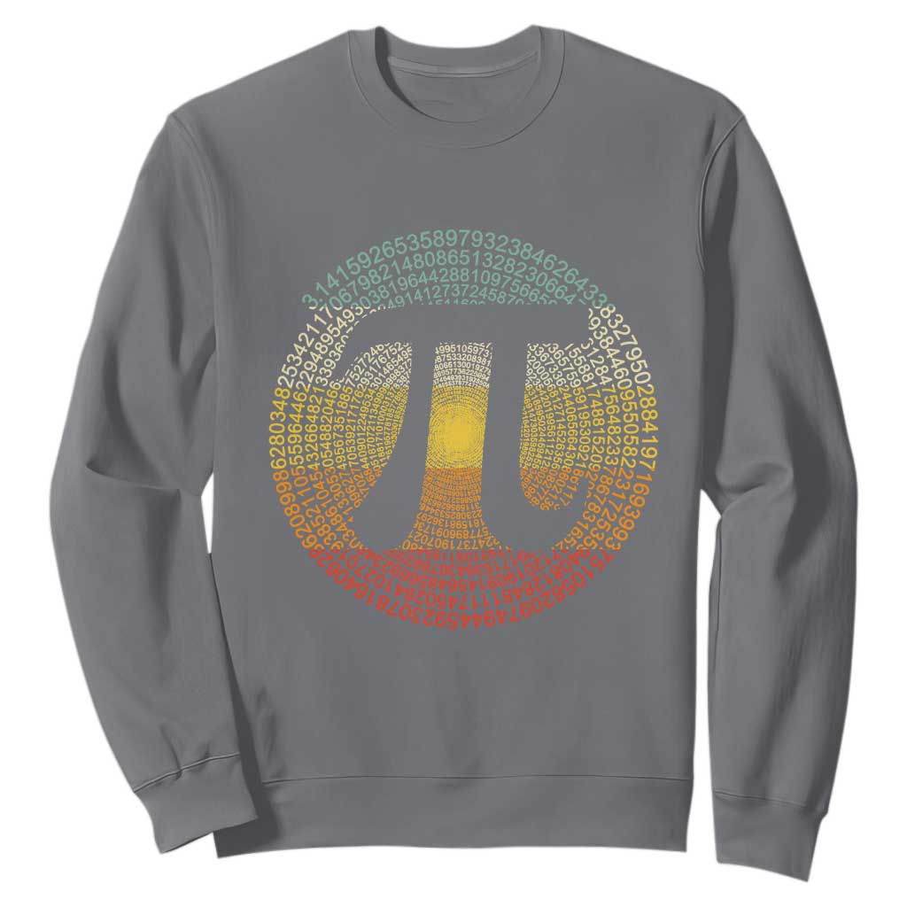 Pi Day Sweatshirt 3,14 Pi Number Retro Symbol Math Science TS11 Charcoal Print Your Wear