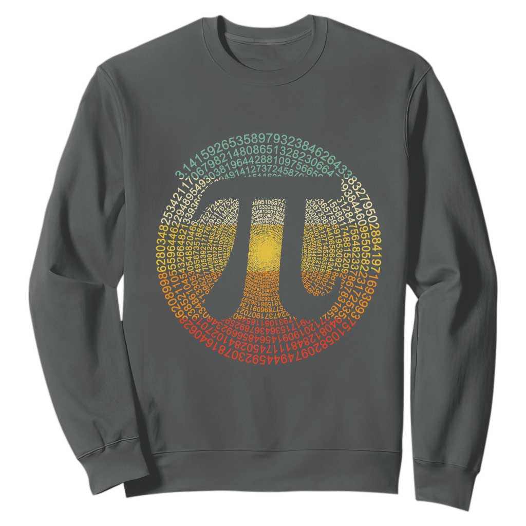 Pi Day Sweatshirt 3,14 Pi Number Retro Symbol Math Science TS11 Dark Heather Print Your Wear