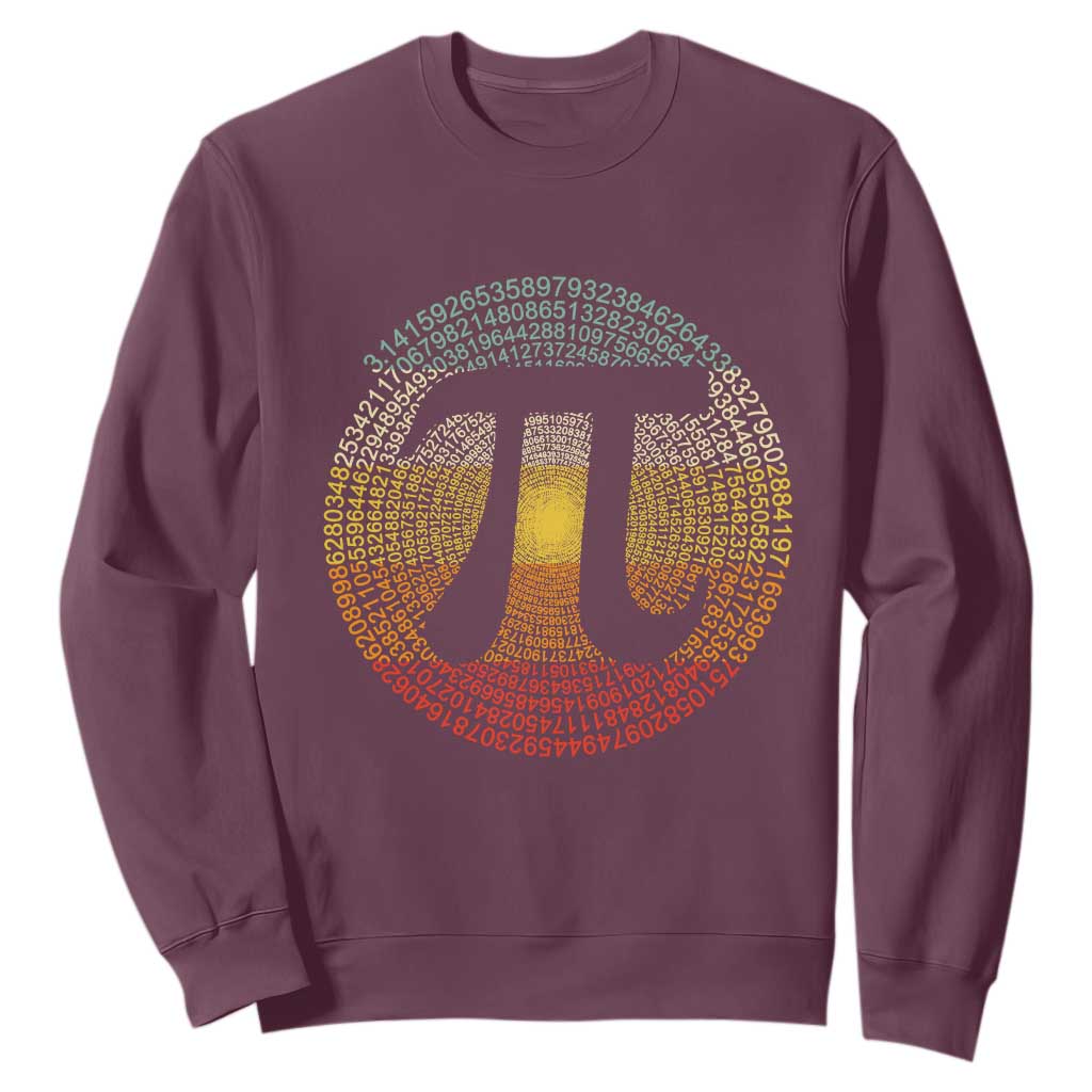 Pi Day Sweatshirt 3,14 Pi Number Retro Symbol Math Science TS11 Maroon Print Your Wear