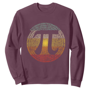 Pi Day Sweatshirt 3,14 Pi Number Retro Symbol Math Science TS11 Maroon Print Your Wear