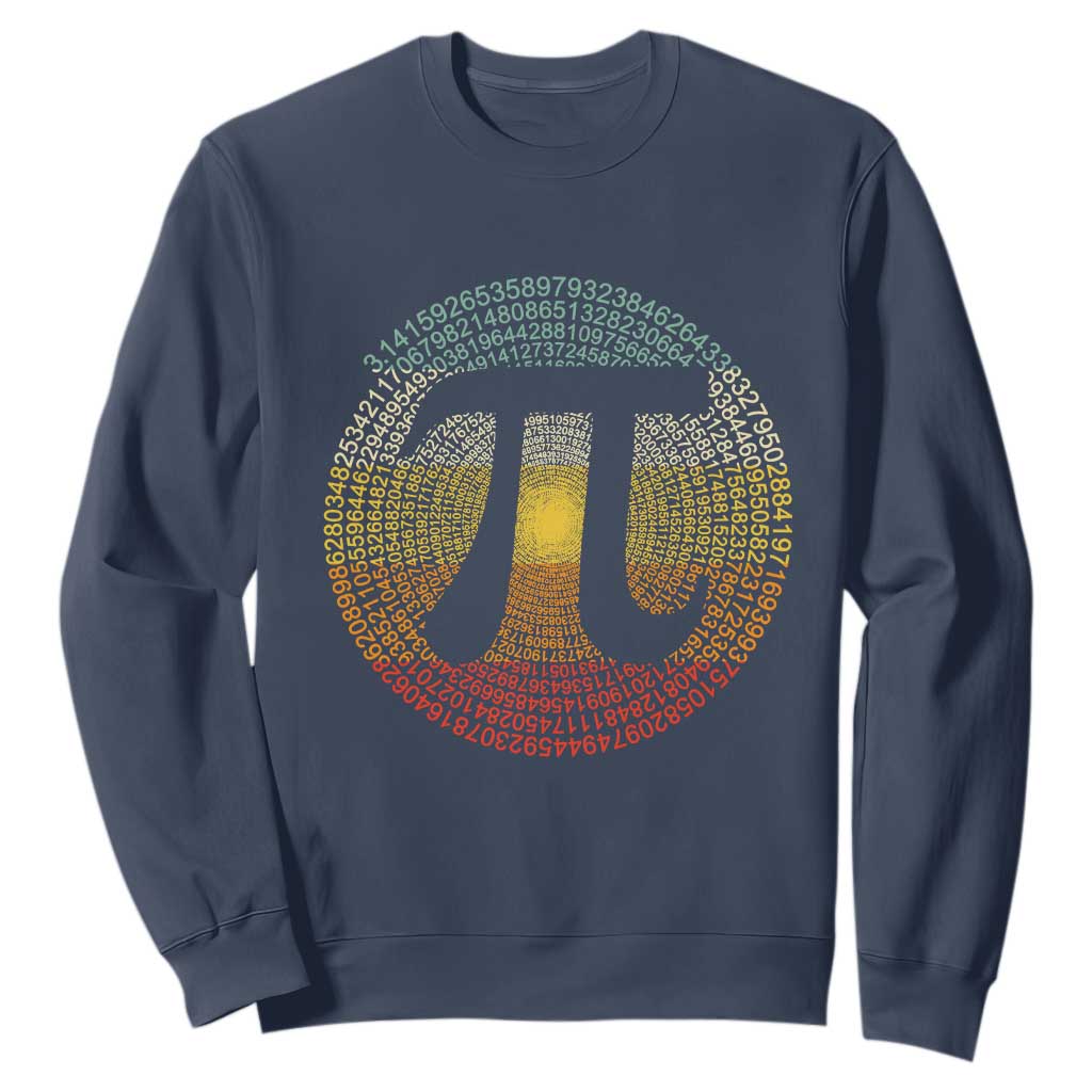 Pi Day Sweatshirt 3,14 Pi Number Retro Symbol Math Science TS11 Navy Print Your Wear