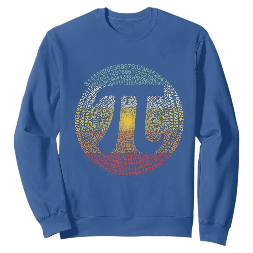 Pi Day Sweatshirt 3,14 Pi Number Retro Symbol Math Science TS11 Royal Blue Print Your Wear