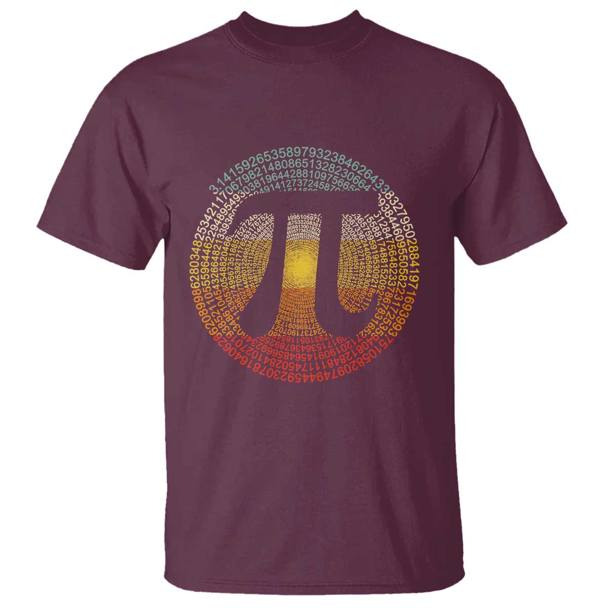 Pi Day T Shirt 3,14 Pi Number Retro Symbol Math Science TS11 Maroon Print Your Wear