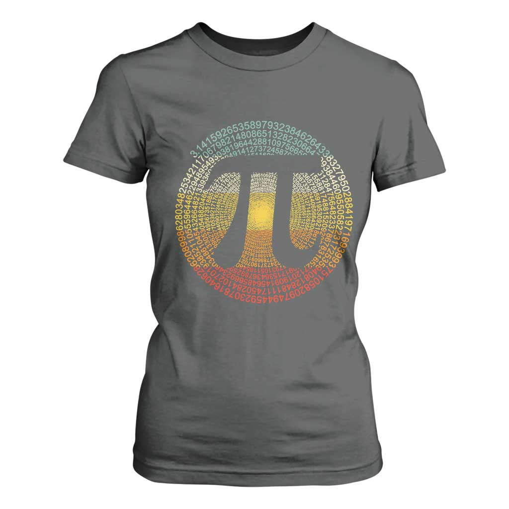 Pi Day T Shirt For Women 3,14 Pi Number Retro Symbol Math Science TS11 Dark Heather Print Your Wear
