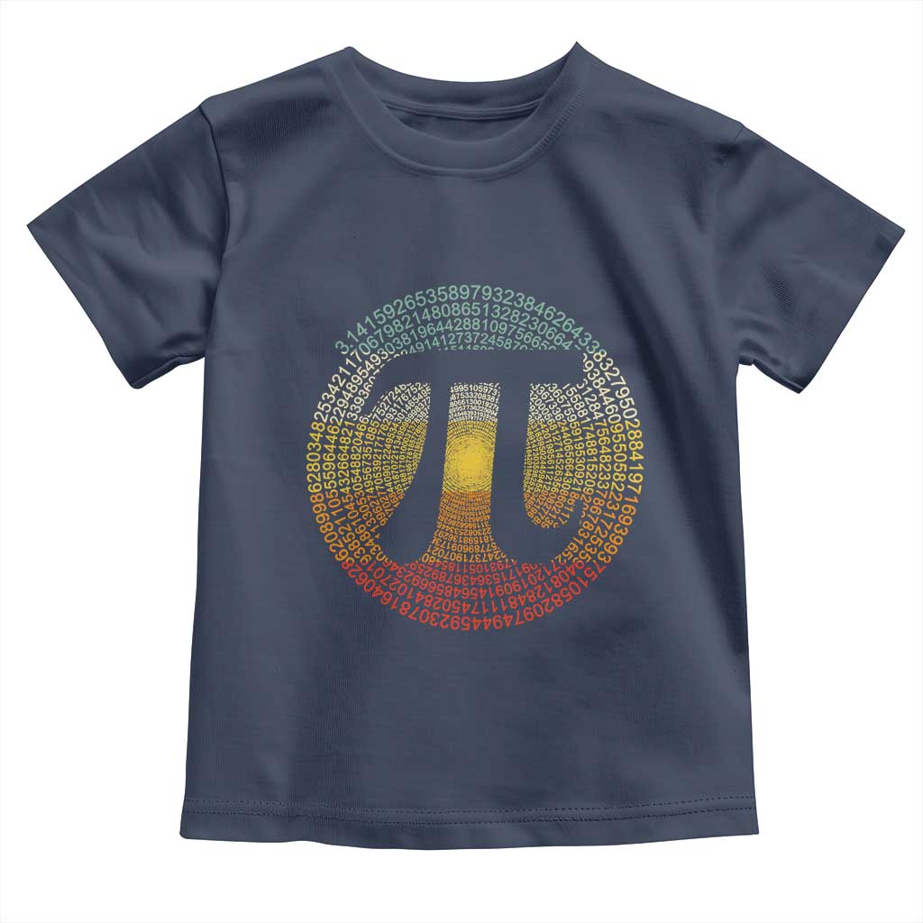 Pi Day Toddler T Shirt 3,14 Pi Number Retro Symbol Math Science TS11 Navy Print Your Wear