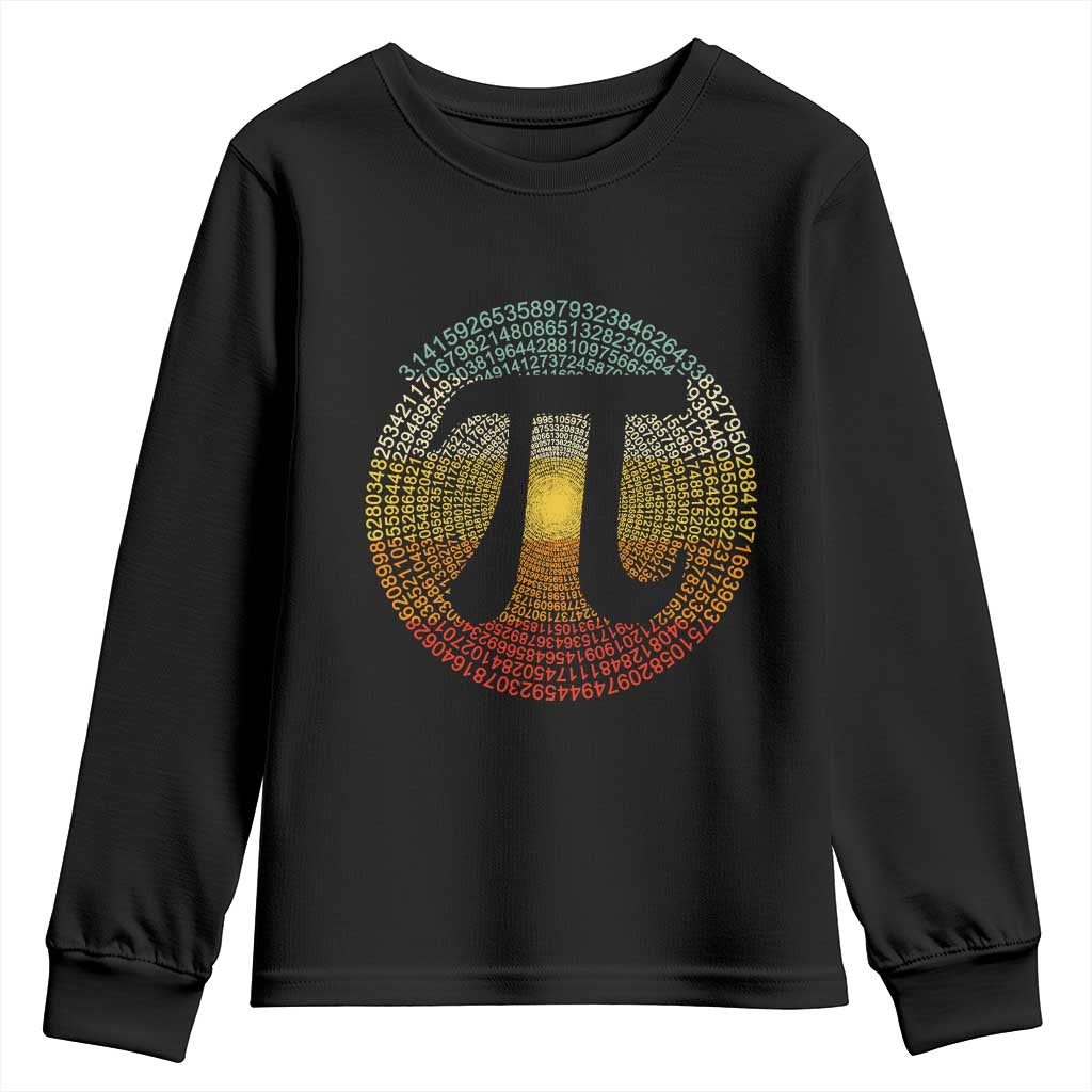 Pi Day Youth Sweatshirt 3,14 Pi Number Retro Symbol Math Science TS11 Black Print Your Wear
